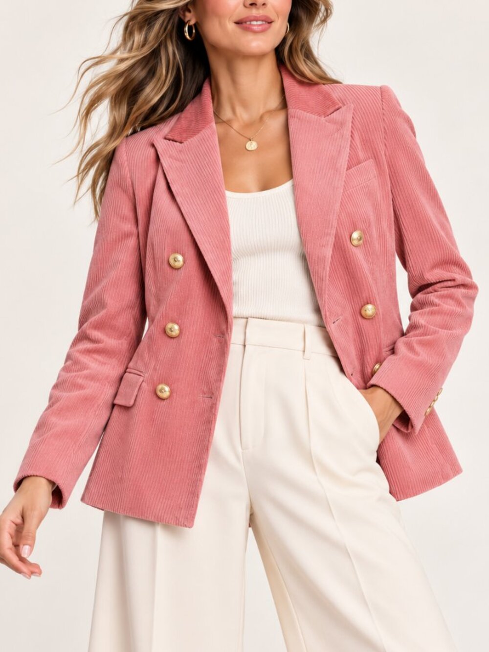 Rowing Blazers x Target NEW Pink Corduroy Double Breasted Blazer Jacket SZ Large